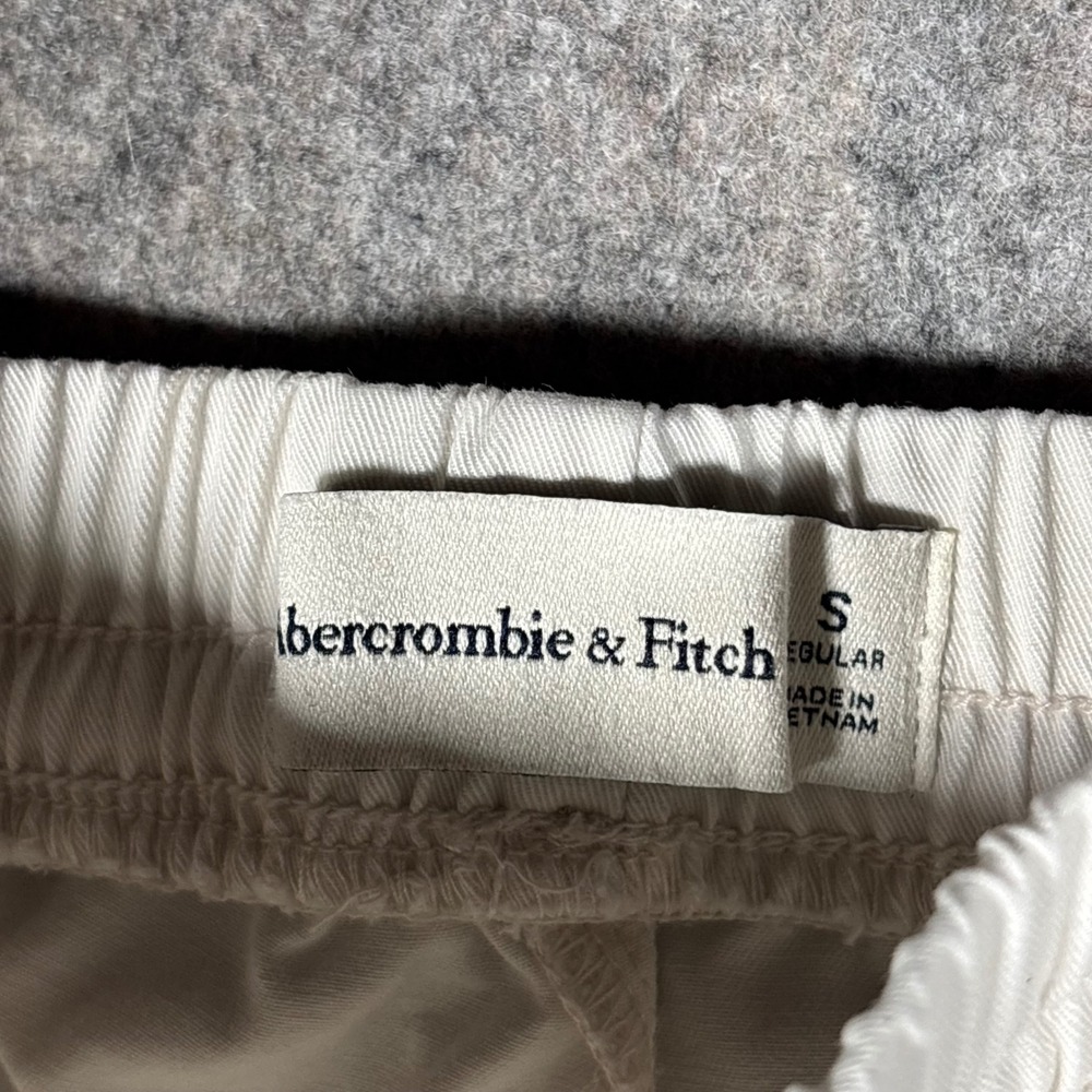 Abercrombie & Fitch Pull On Pants Mens S White Cotton Poplin Drawstring Relaxed - Picture 4 of 10